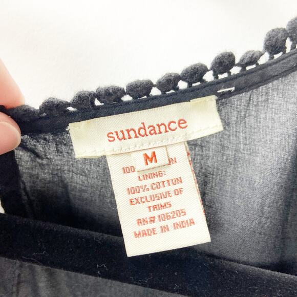 Sundance Medium Womens Black Bella Notte Eyelet Boho Flowy Layer Shift Dress - Picture 5 of 8